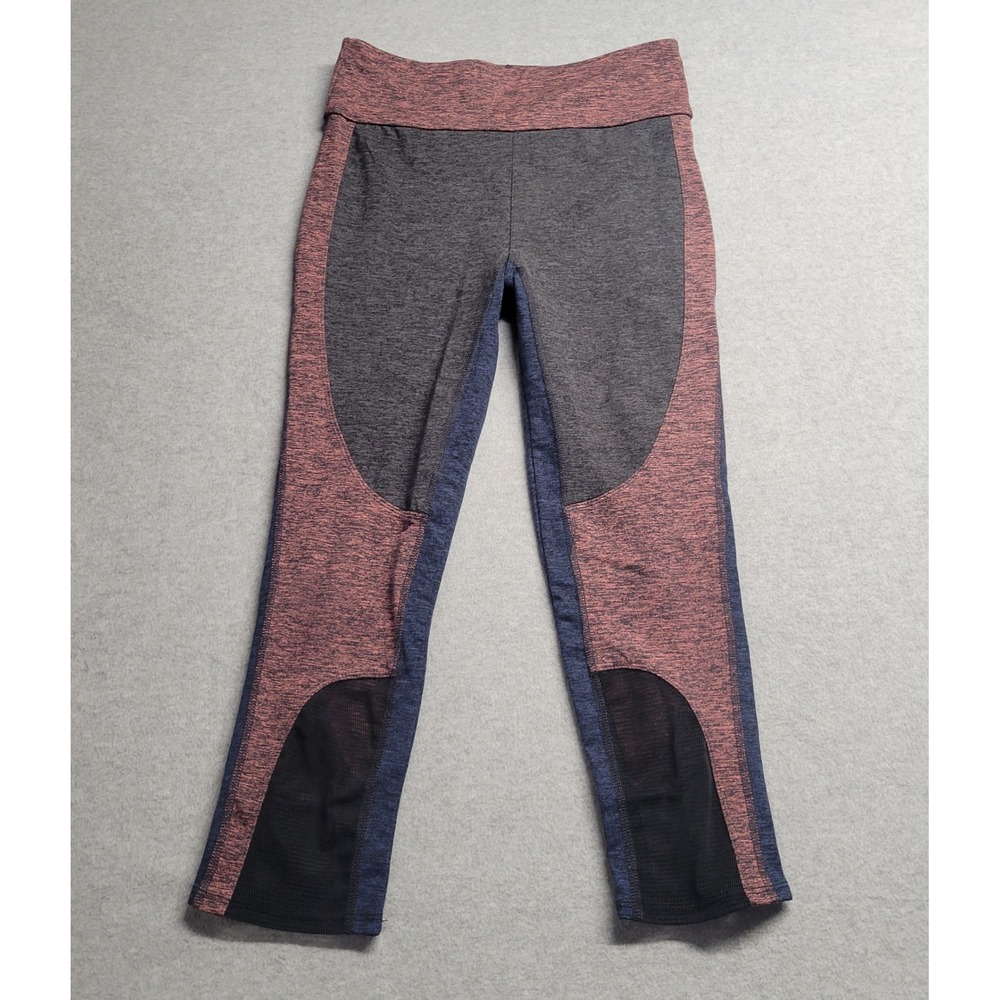 FP Movement Free People Space Dye Mesh Panel Crop Leggings Pink Grey Blue Small